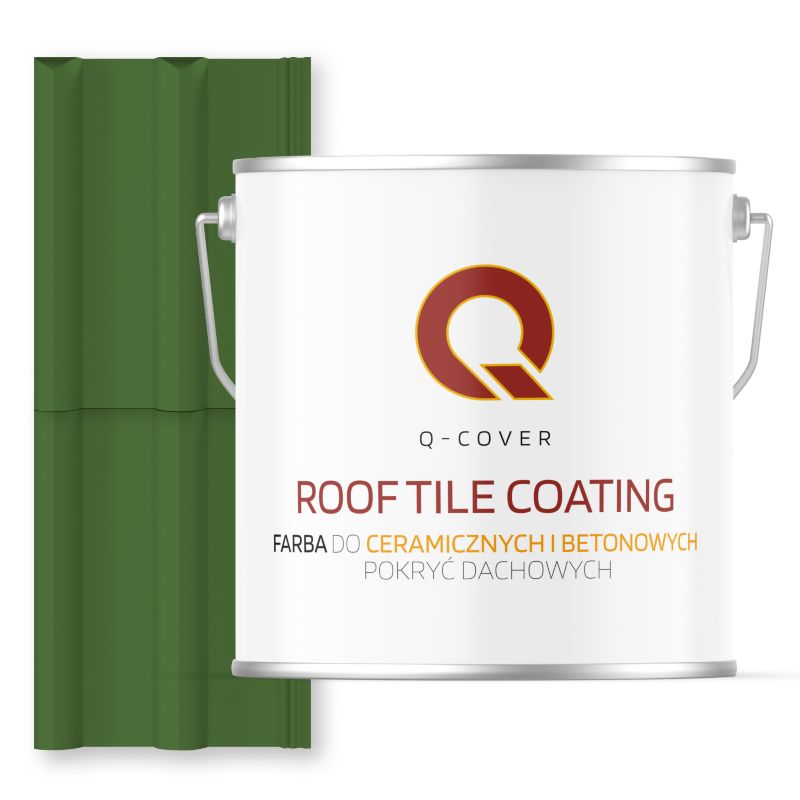 Farba do Dachów Ceramicznych i Betonowych Pokryć Dachowych Q-Cover Zielony trawiasty RAL6010 Mat 5L
