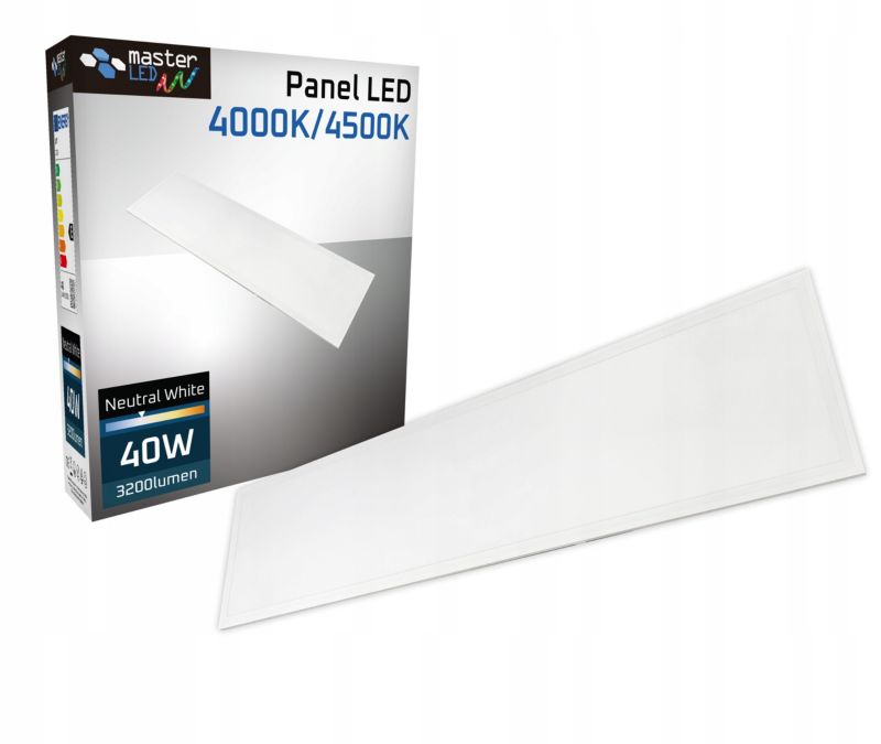Panel LED MasterLED Fixo 40W 30x120 cm IP20 4000K sufitowy plafon biały 1 szt.