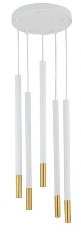 Lampa wisząca Sigma Lighting Sopel Due 3766 biało-złota dekoracyjna 5xG9 x 1 szt.