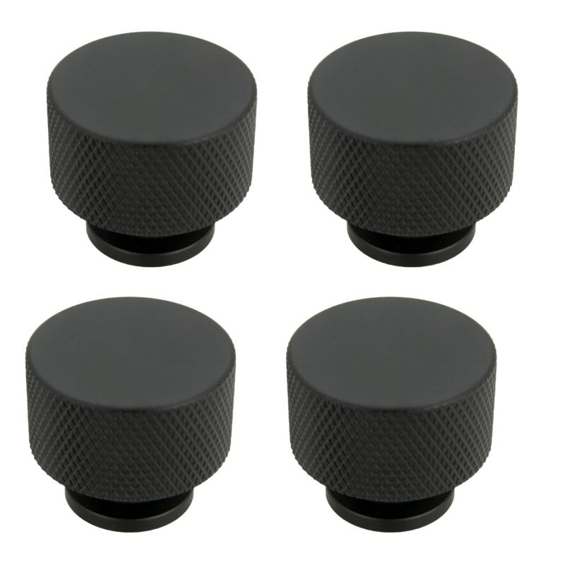 4 x Gałka meblowa B&B okrągła metalowa czarna 4 szt