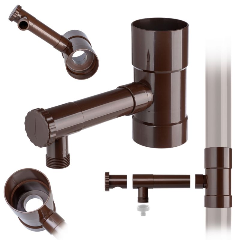 Łapacz Deszczówki KADAX Zbieracz Wody Deszczowej Z Rynny Zaworem Chwytacz 80mm 1szt.