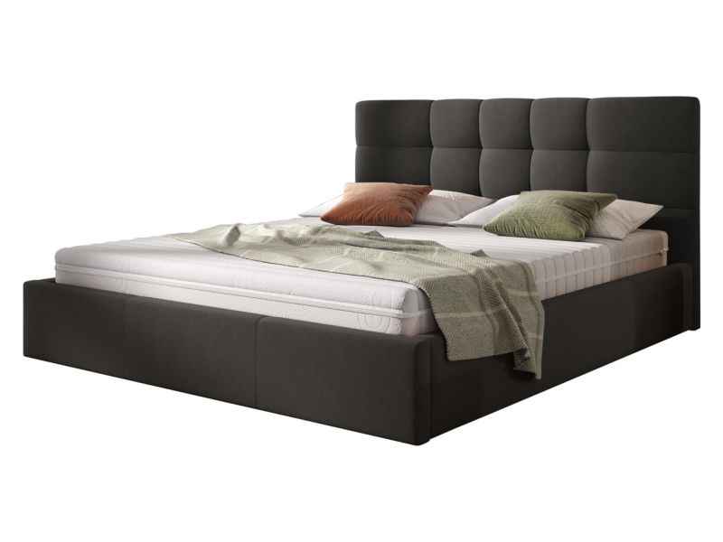 Łóżko tapicerowane MIRJAN 24 Swift stelaż metalowy 160x200 czarny 1 szt.