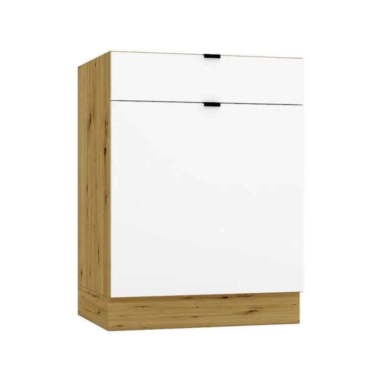 Szafka kuchenna stojąca Stolkar GIANNA D60S/1 P/L biała alaska/dąb artisan 1 szt