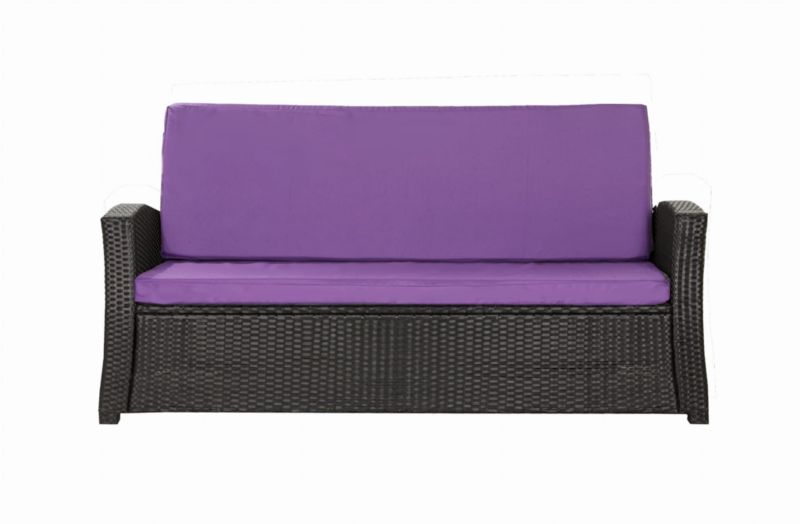 Poduszka ogrodowa na sofę Technorattan, Setgarden,110x60cm +110x50cm Fioletowa dwustronne Poduszki na meble ogrodowe-Rattan, 1szt