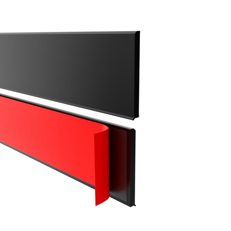 Listwa Przypodłogowa PVC PREMIUM 100 mm QUEST, Samoprzylepna Elastyczna Listwa Cokołowa FLEX, Czarny, 10 m