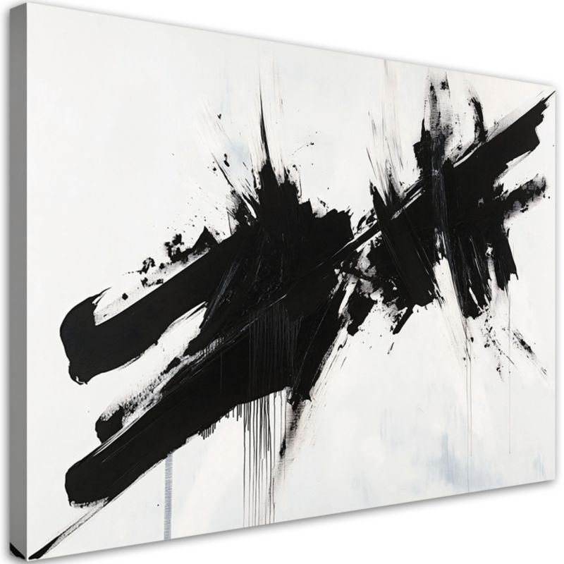 Obraz na płótnie Feeby Industrialna Loftowa Abstrakcja Czarno Biała 90x60cm 1szt