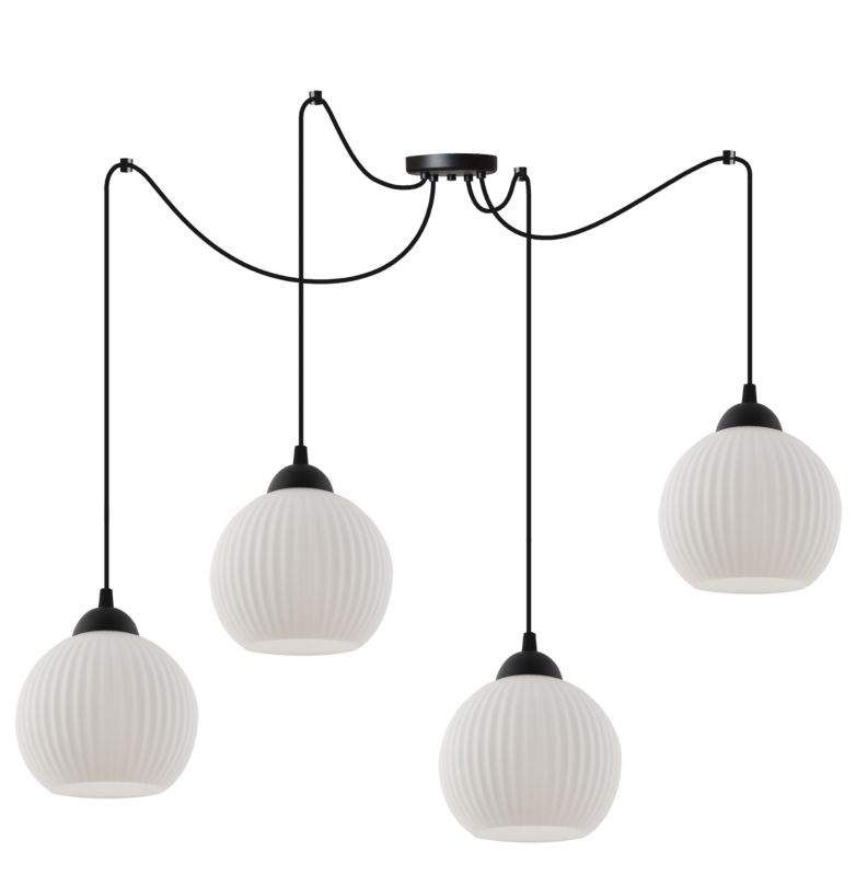 Lampa sufitowa wisząca Light Home LH Riffle Pająk Kula 4x E27 60W czarny 1szt.