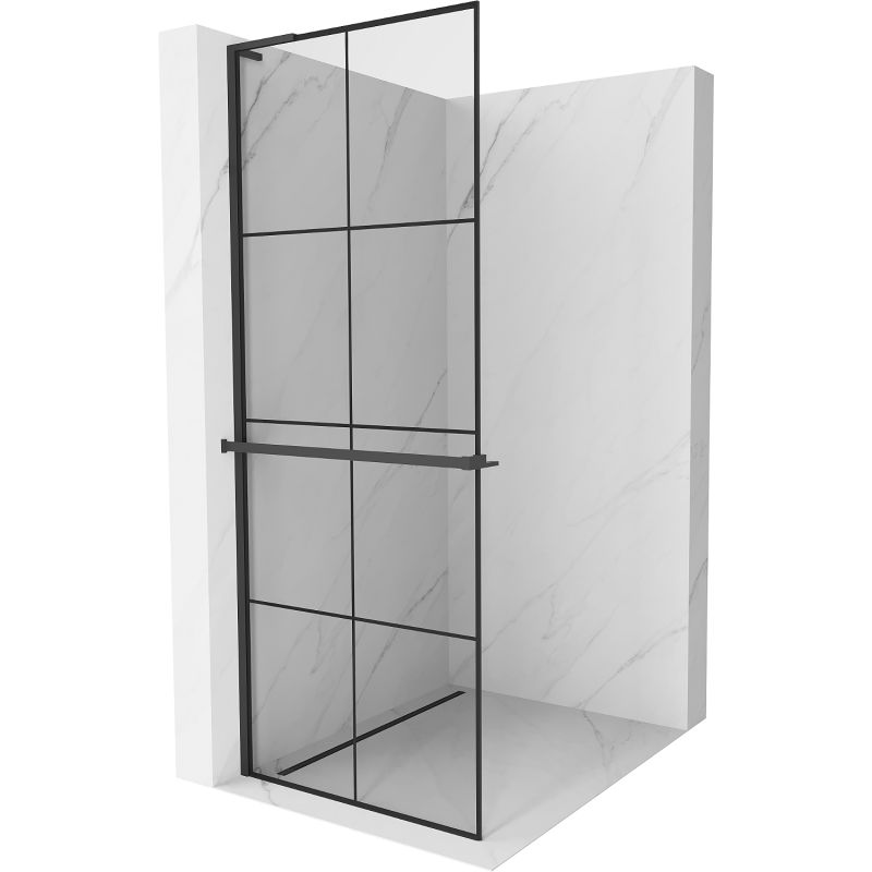 Ścianka prysznicowa Mexen Kioto+ L czarny wzór 80x200 cm 800-080-123-70-77 1 szt.