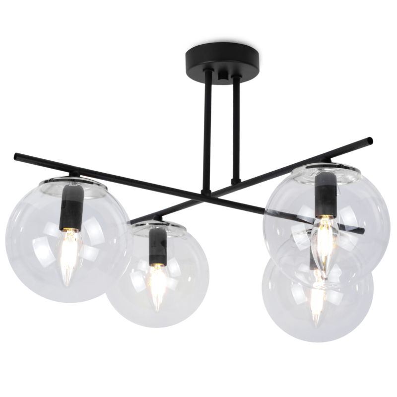 Lampa sufitowa wisząca Light Home LH Modena 4x E14 60W transparentny/srebrny 1szt.