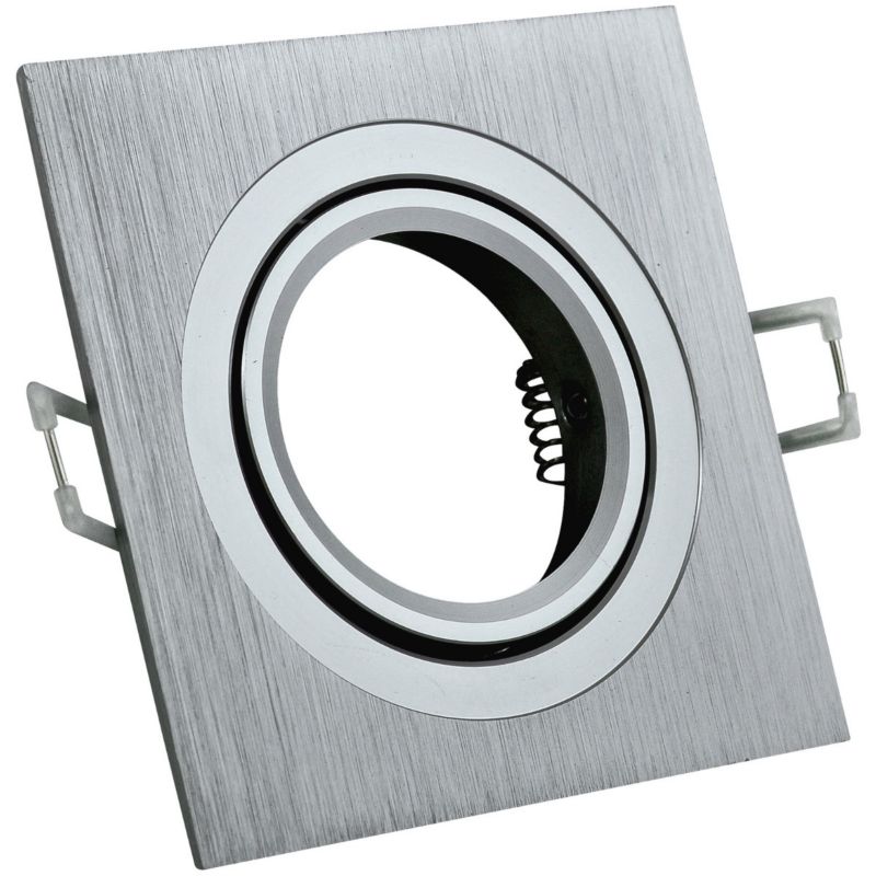 Oprawa wpuszczana Polux South srebrna ruchoma 1 x GU10 x 8W IP20 wym: 2,2 x 9,2 x 9,2 cm kwadratowa - 1 szt.