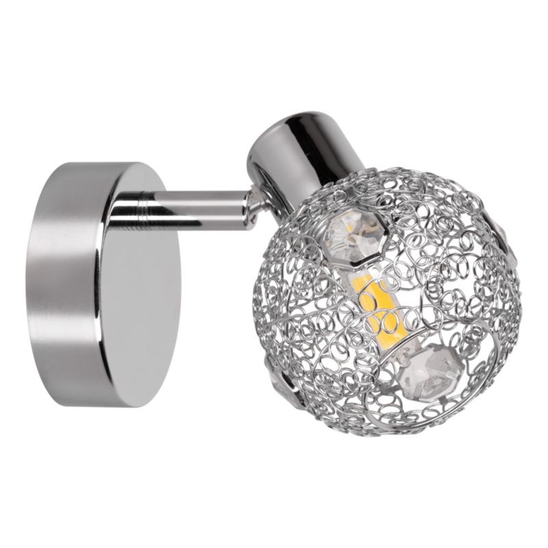 Kinkiet SPOT Light 1xG9 Max.28W Kompozycja Chromu z Transparentnymi Kryształkami, Polski Producent, 1 szt.