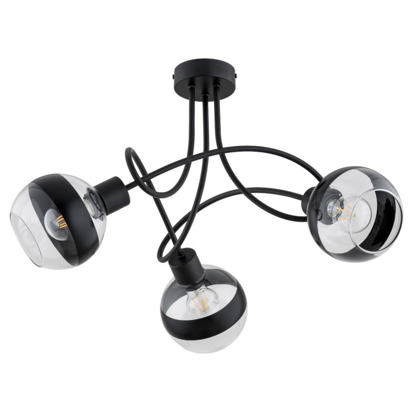 Lampa sufitowa wisząca Alfa Karo 4672 czarno-przezroczysty nowoczesna 3xE27 x 15W 1 szt.