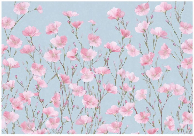 Fototapeta WALLARENA Do Sypialni Salonu Na Flizelinie Kwiaty Natura Łąka Różowy 250x175 cm 16080VX5 1 szt.