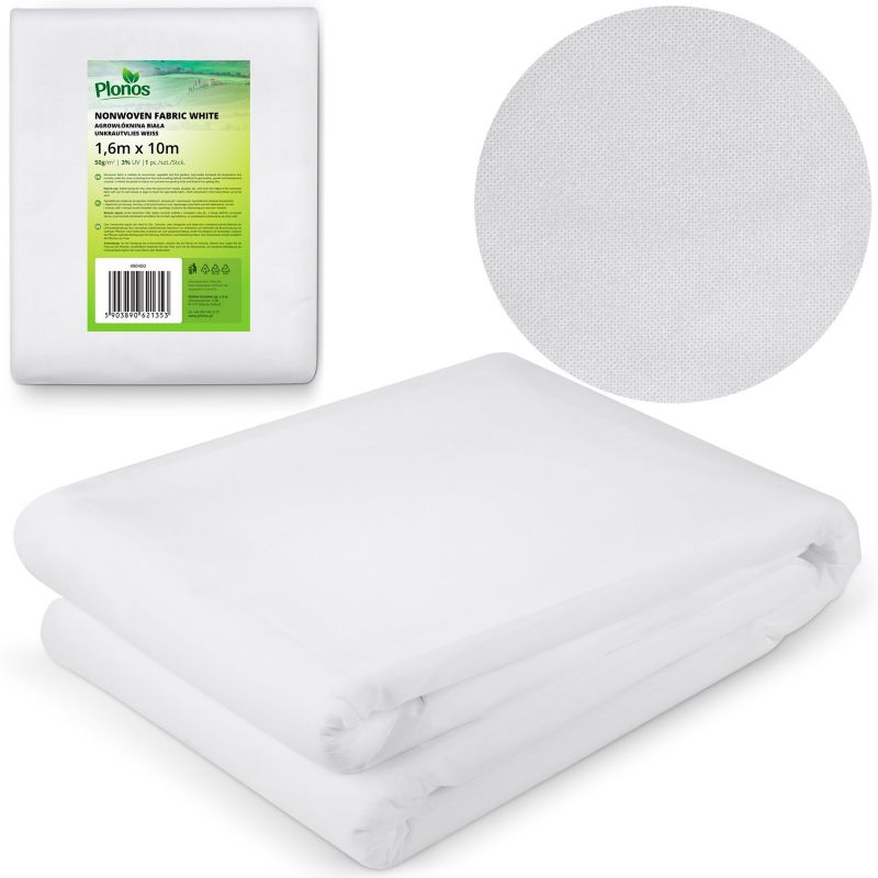 Agrowłóknina ogrodowa Plonos składana okryciowa 50g/m2 1,6x10m biała 1 szt.