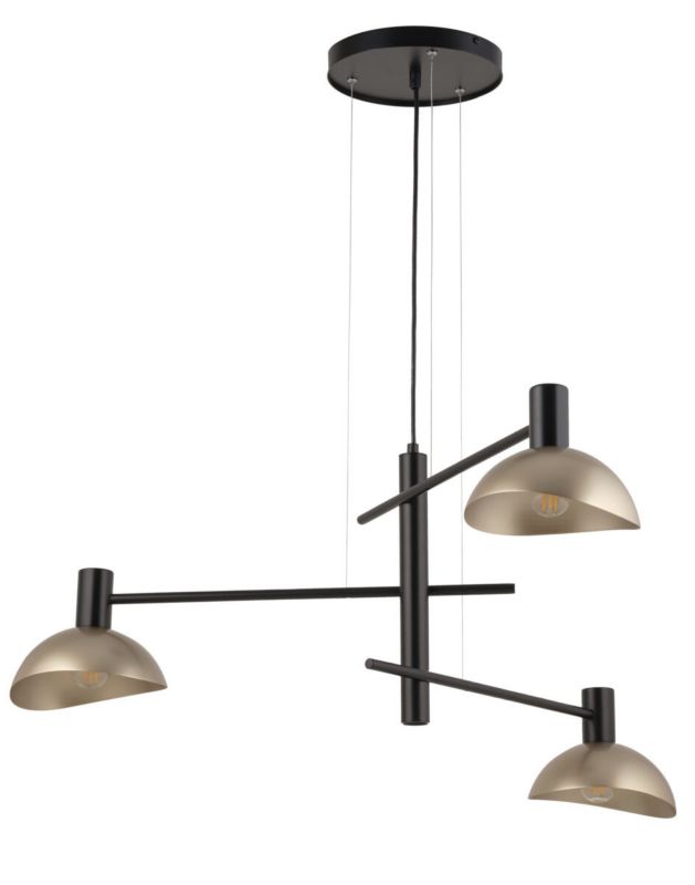 Lampa wisząca Sigma Lighting Artis 3059 czarno-złota dekoracyjna 3xE14 x 1 szt.