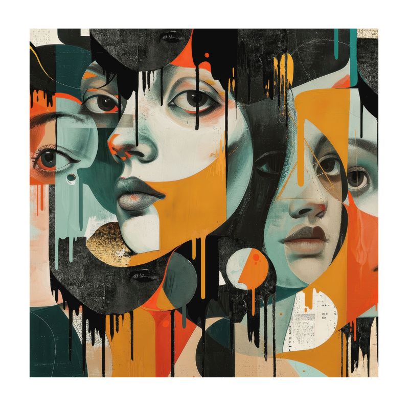 Stylowa Tapeta Ścienna Wallfluent 250x250 cm Kolorowe twarze Dla Miłośników Natury I Wiosennych Scenerii 1 szt.