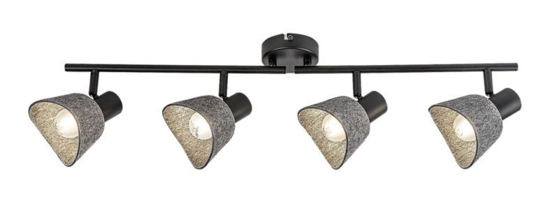 Lampa sufitowa wisząca Rabalux Farelia popielato-czarna wym: 21 x 70 x 11 cm 4xE14 x 1 szt.