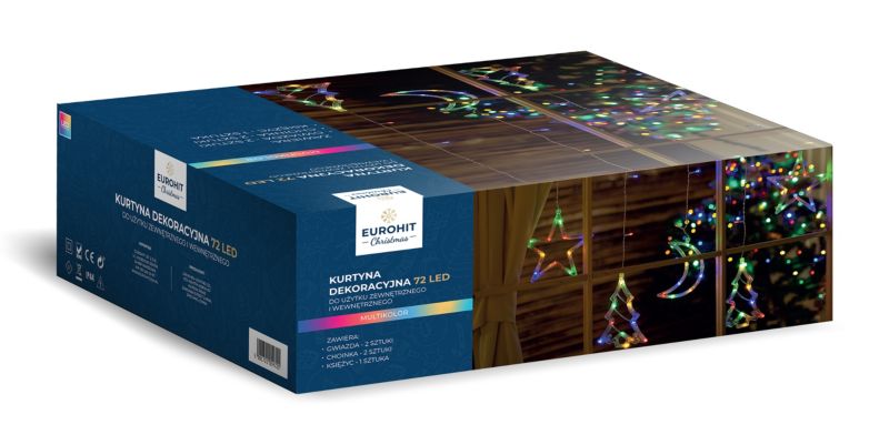 Kurtyna Corciano 72 LED księżyc gwiazda choinka 1szt.