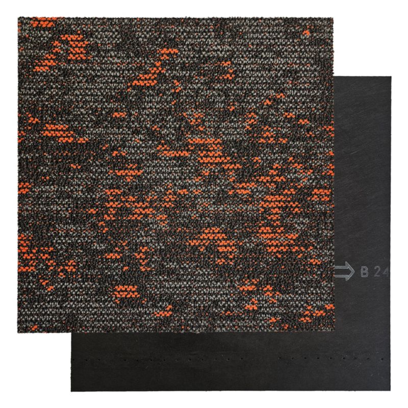 Płytka dywanowa CLOUD 9671 szaro pomarańczowa do biura, do sklepu, do salonu 5m2