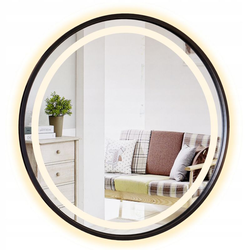 Lustro Łazienkowe stylowelustro okrągła średnica 100 CM z LED 1szt.