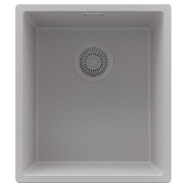 Zlewozmywak Londyn Slim PRIMAGRAN Nablatowy 41x47cm do szafki od 45cm, Szary + Syfon, S125, 1 szt.