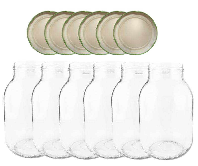 Słoiki MODO24 4000ml 4l soki ogórki cukinia grzyby nalewki zakrętki 100mm 6 kpl.