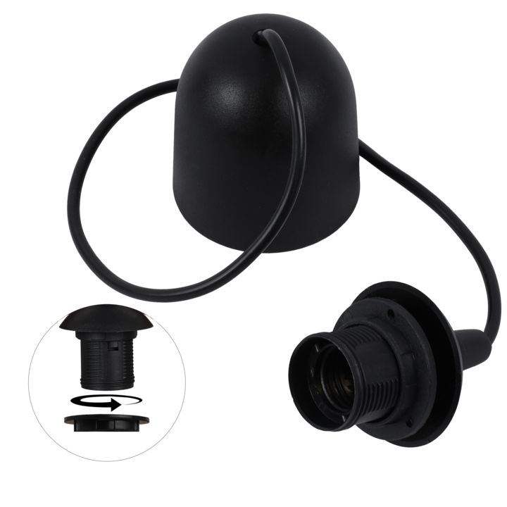 Linka zawiesie do lampy Light Home LH 1x E27 półkole/płaski czarny 1szt.