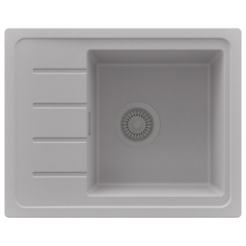 Zlewozmywak Kopenhaga Easy PRIMAGRAN Nablatowy 55x44cm do szafki od 45cm, Szary + Syfon, S009, 1 szt.