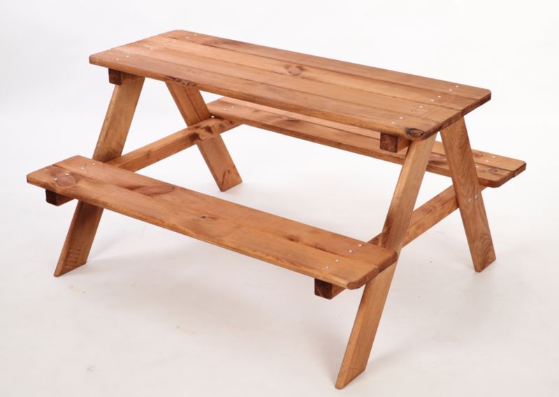 Stół piknikowy dziecięcy MODO24 z ławkami od 1 do 5 lat brązowy z pokrowcem 1 kpl.