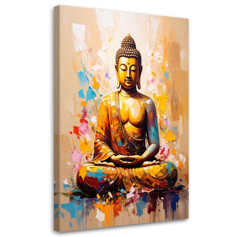 Obraz do salonu sypialni Feeby Budda Medytacja Beżowy 80x120cm 1szt