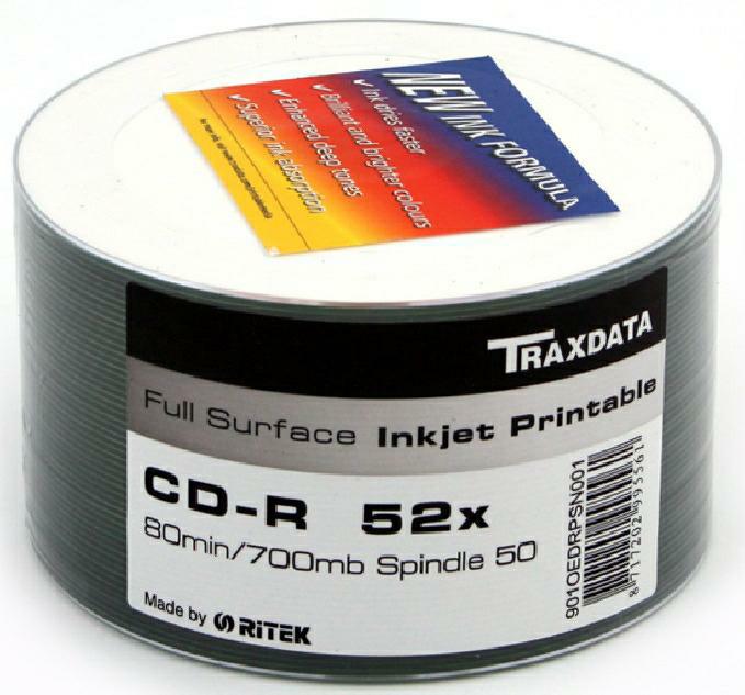 RITEK CD-R PRINTABLE biały FF s-50 (traxdata) 901SP50NOPCPL TRCPW50 - Henryx24