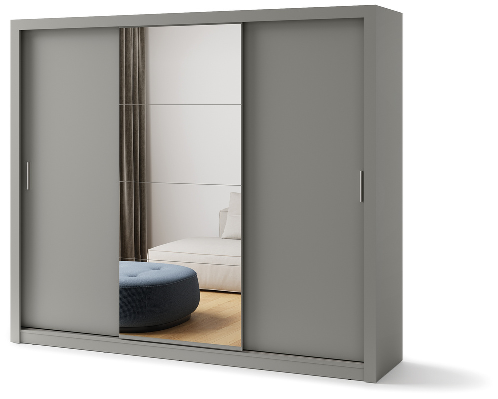 Pojemna szafa przesuwna z lustrem 250 cm do sypialni IDEA