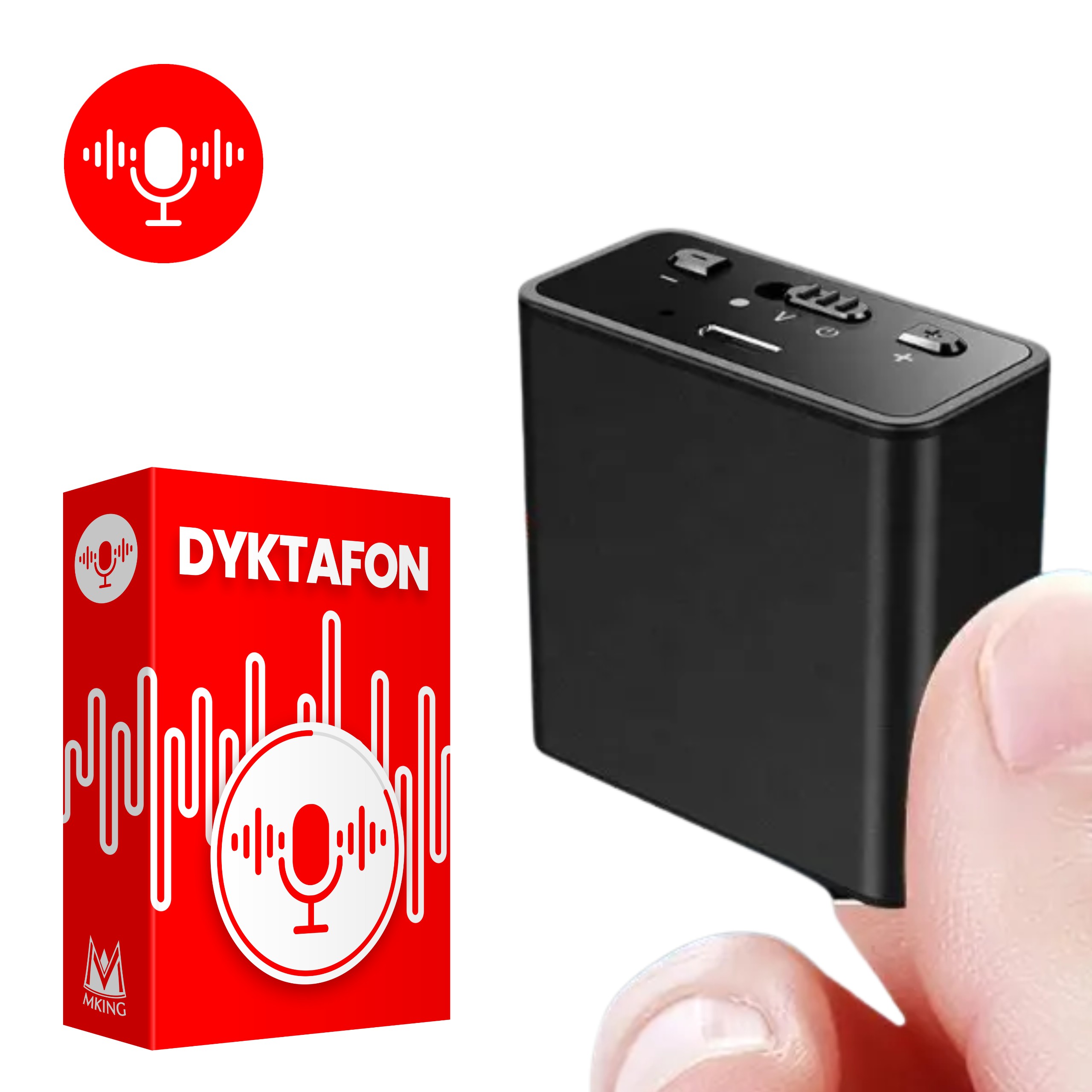 Dyktafon z magnesem 200 godzin aktywacja głosem 16GB - MK-Q65