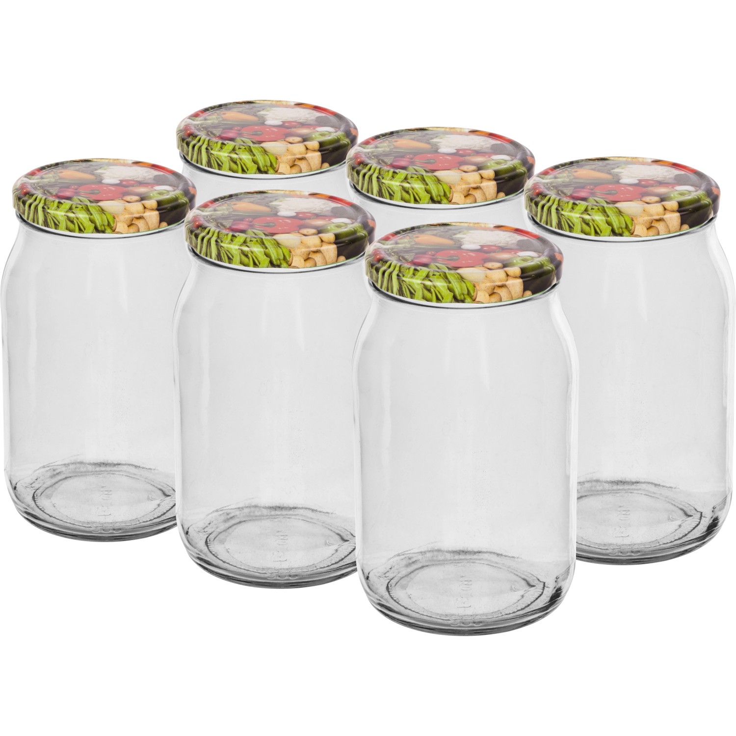 Słój z kolorową zakrętką - 900 ml