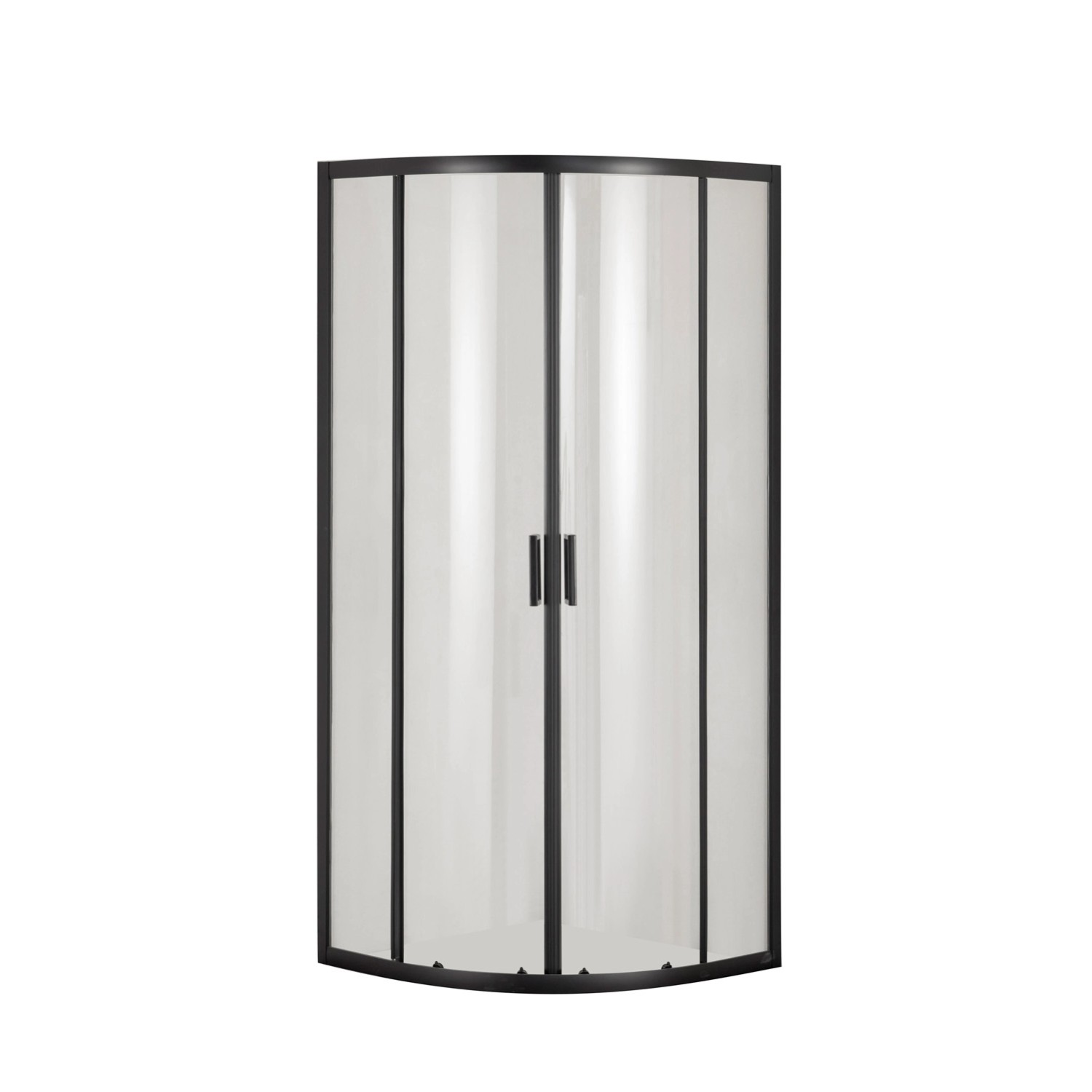 Kabina półokrągła Luftiga 80 czarna bez brodzika 80x80x185