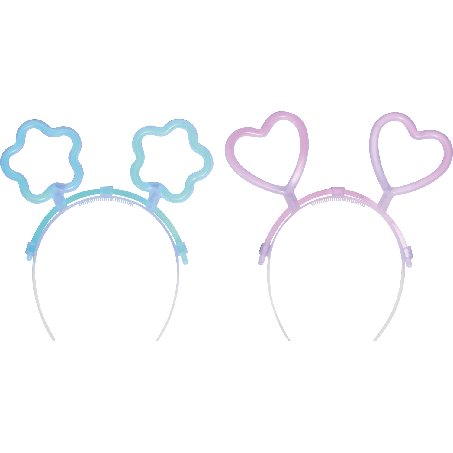 Świetliki GLOW STICKS 2 x opaska do włosów serca