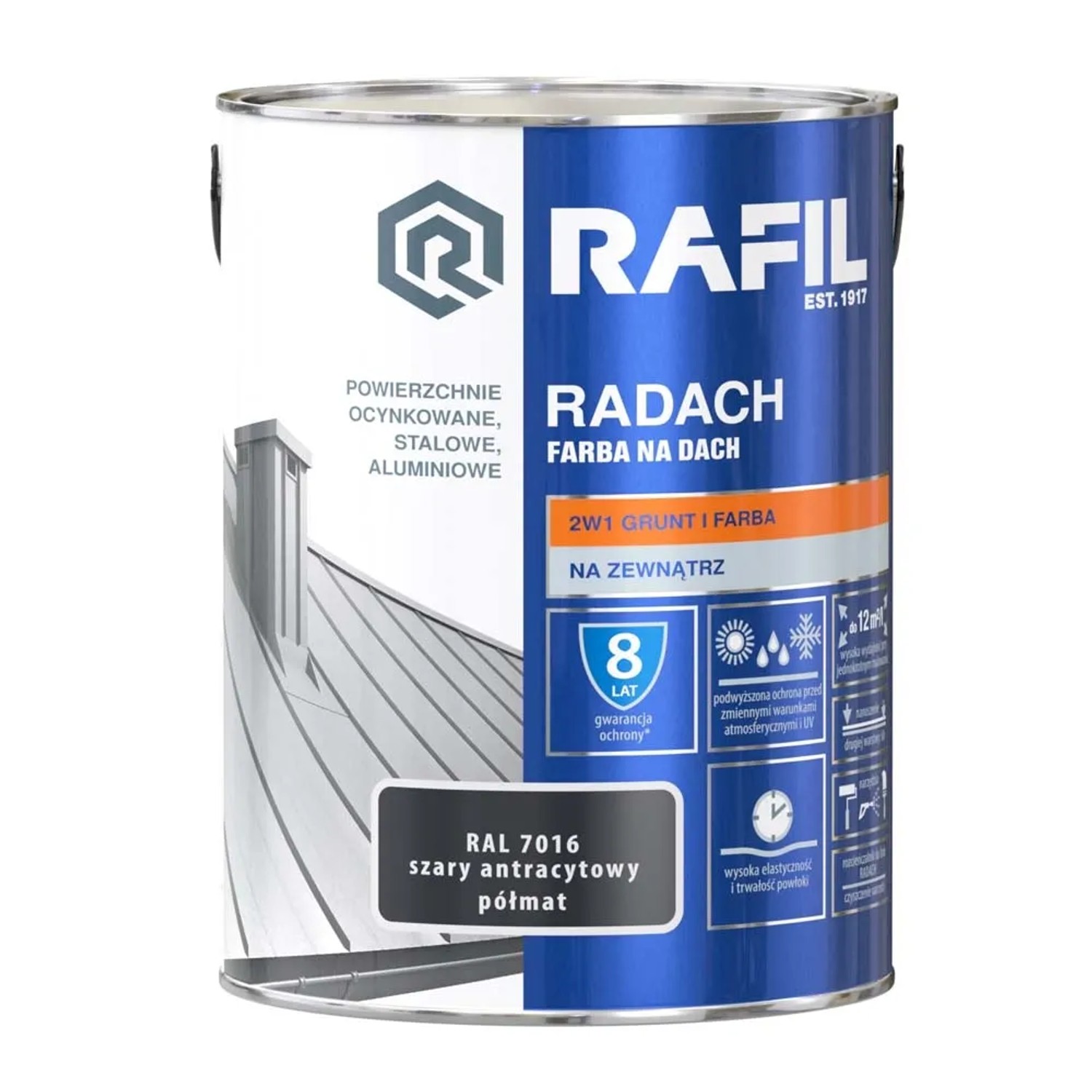Farba Radach na dach antracyt RAL7016 5L