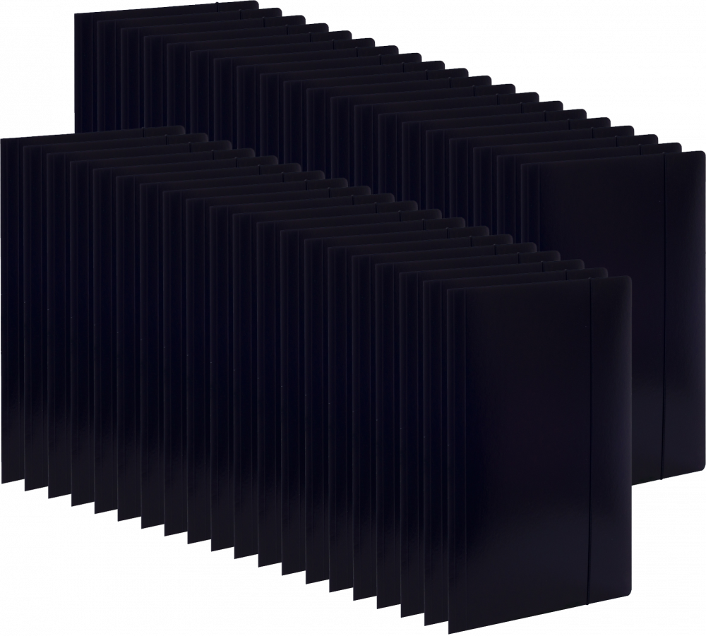 60x Teczka kartonowa z gumką VauPe Economy, A4, 380 g/m2, 20 mm, czarny