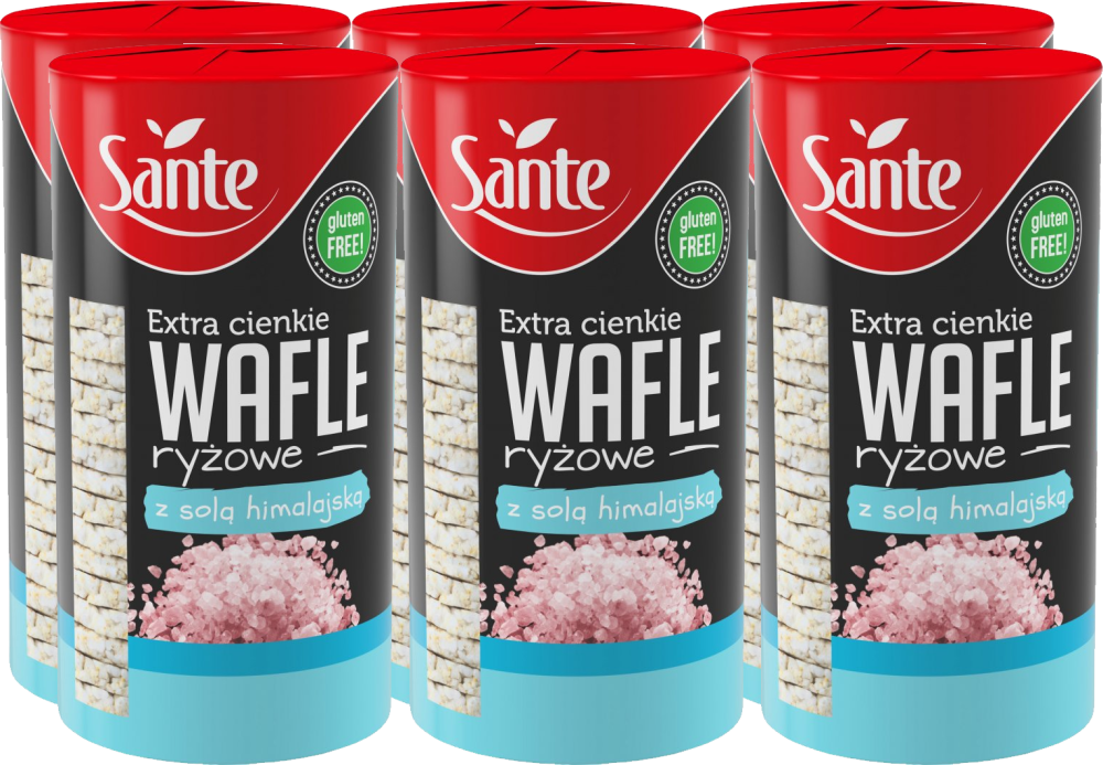 6x Wafle ryżowe Sante, z solą himalajską, extra cienkie, 110g
