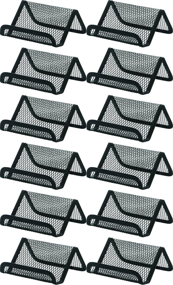 12x Stojak na wizytówki Q-connect, druciany, 95x75x45mm, czarny