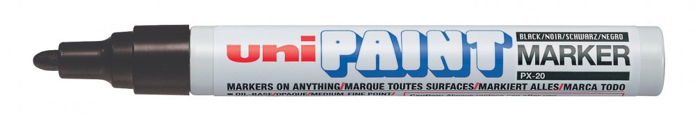 Marker olejowy UNI PX-20, okrągła, 2.2-2.8mm, czarny