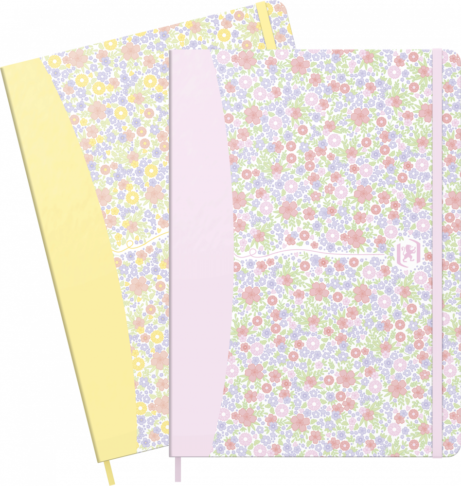 2x Notatnik w linie Oxford Floral, A5, twarda oprawa, 80 kartek, mix wzorów