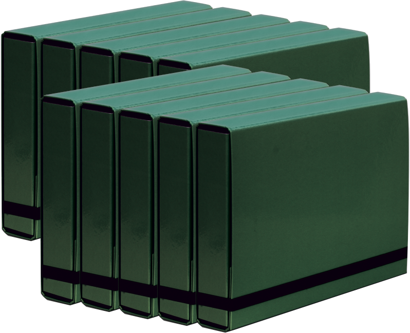 10x Teczka kartonowa z gumką VauPe Box Caribic, A4, 50mm, zielony