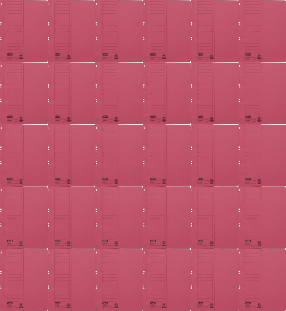 50x Skoroszyt kartonowy oczkowy Elba, 1/2 A4, do 150 kartek, 250g/m2, czerwony