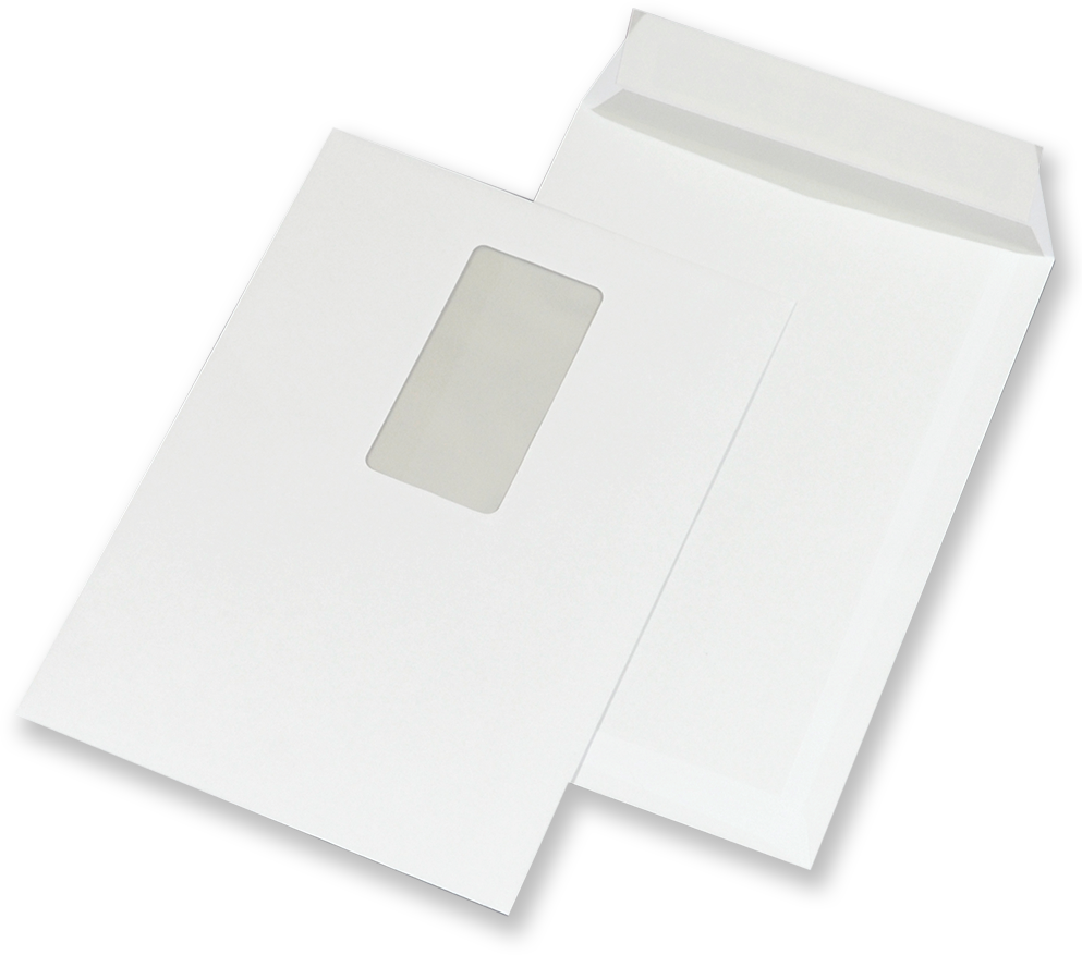 2x Koperta standardowa NC, C5, samoklejąca SK, krótki bok, okno lewe, 50 sztuk, biały
