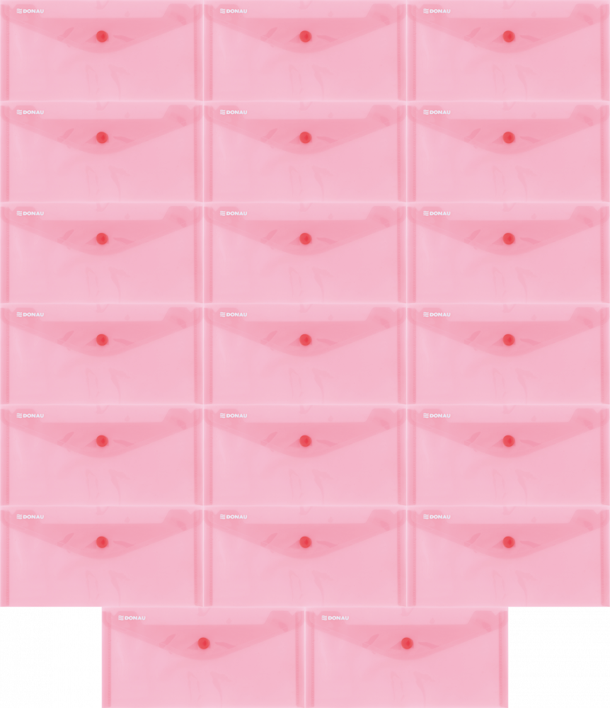 20x Teczka kopertowa Donau, DL, na zatrzask, czerwony