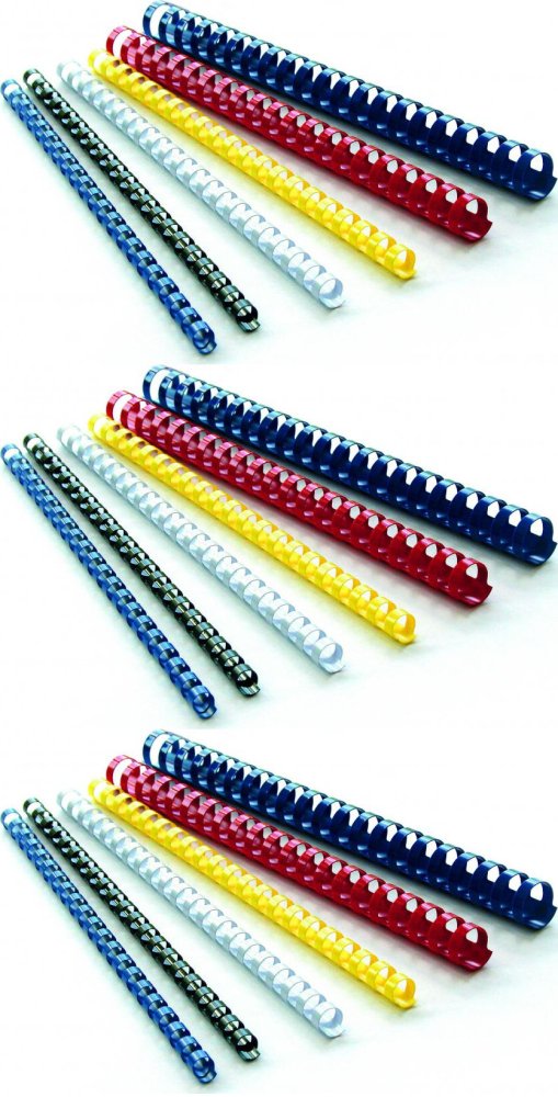 3x Grzbiety do bindowania Argo, plastik, 22mm, 50 sztuk, czarny