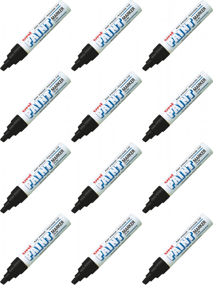 12x Marker olejowy Uni PX-30, ścięta, 8.5mm, czarny