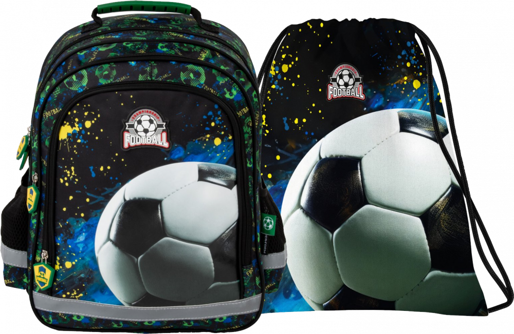 Zestaw: Plecak dwukomorowy + worek na buty Derform Piłka 20