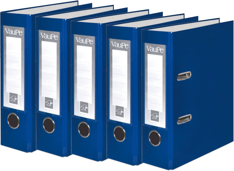 5x Segregator A5 VauPe FCK, 75mm, do 500 kartek, niebieski